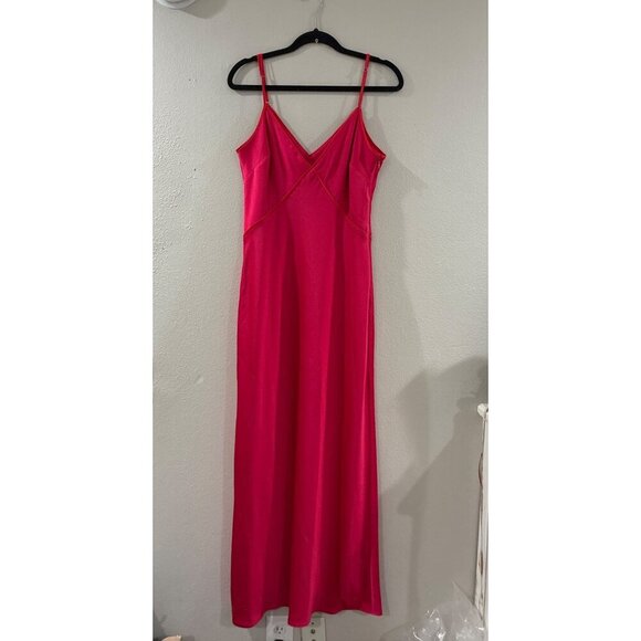 Gianni Bini V-Neck Slip Women's Cocktail Maxi Dress color red, Pink sz 10 gown - Picture 2 of 8